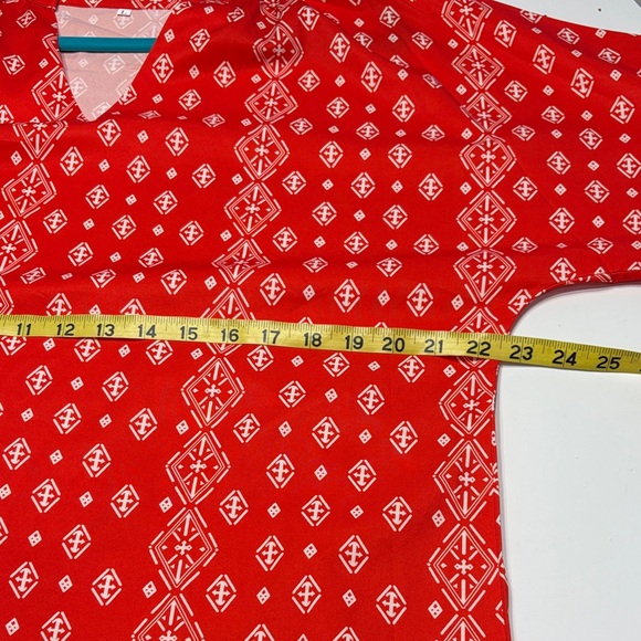 Red Patterned Women's Top - Picture 7 of 9